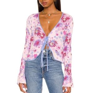FREE PEOPLE Venice Printed Top Rose Combo Large